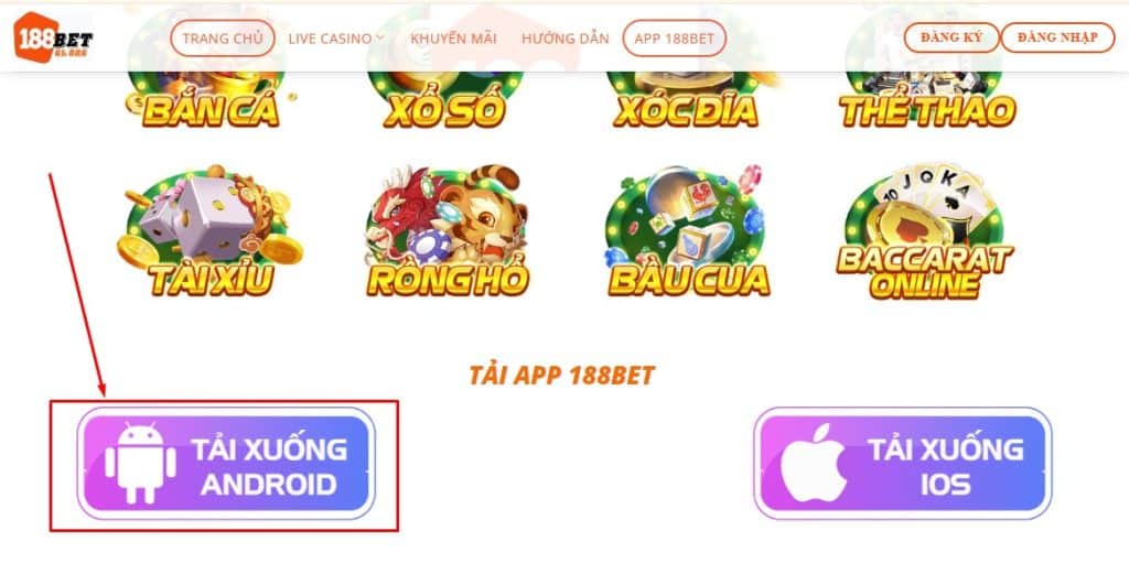 Nút tải xuống android